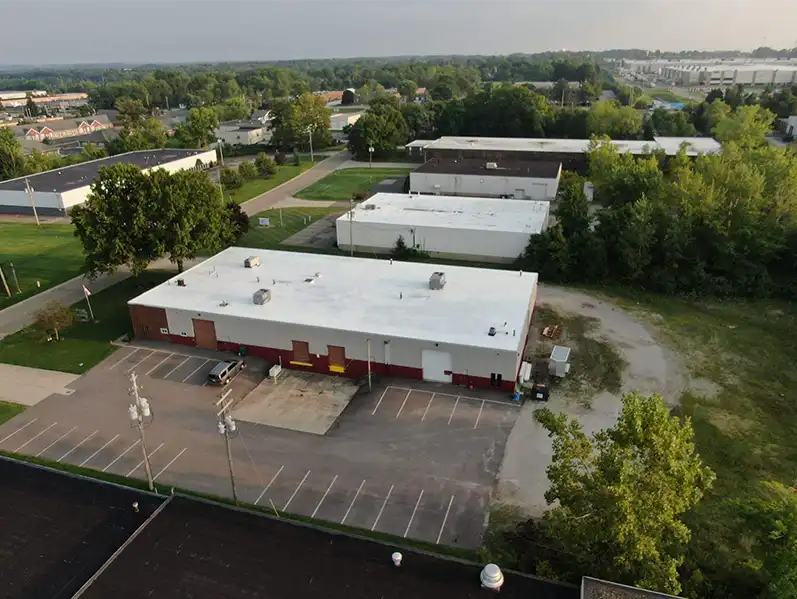 commercial roofing drone shots
