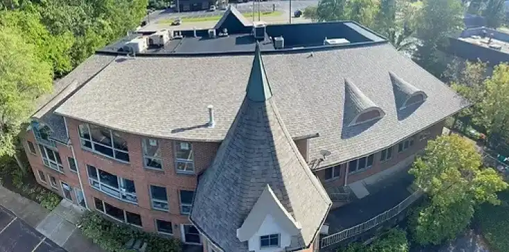 top view wide roofing