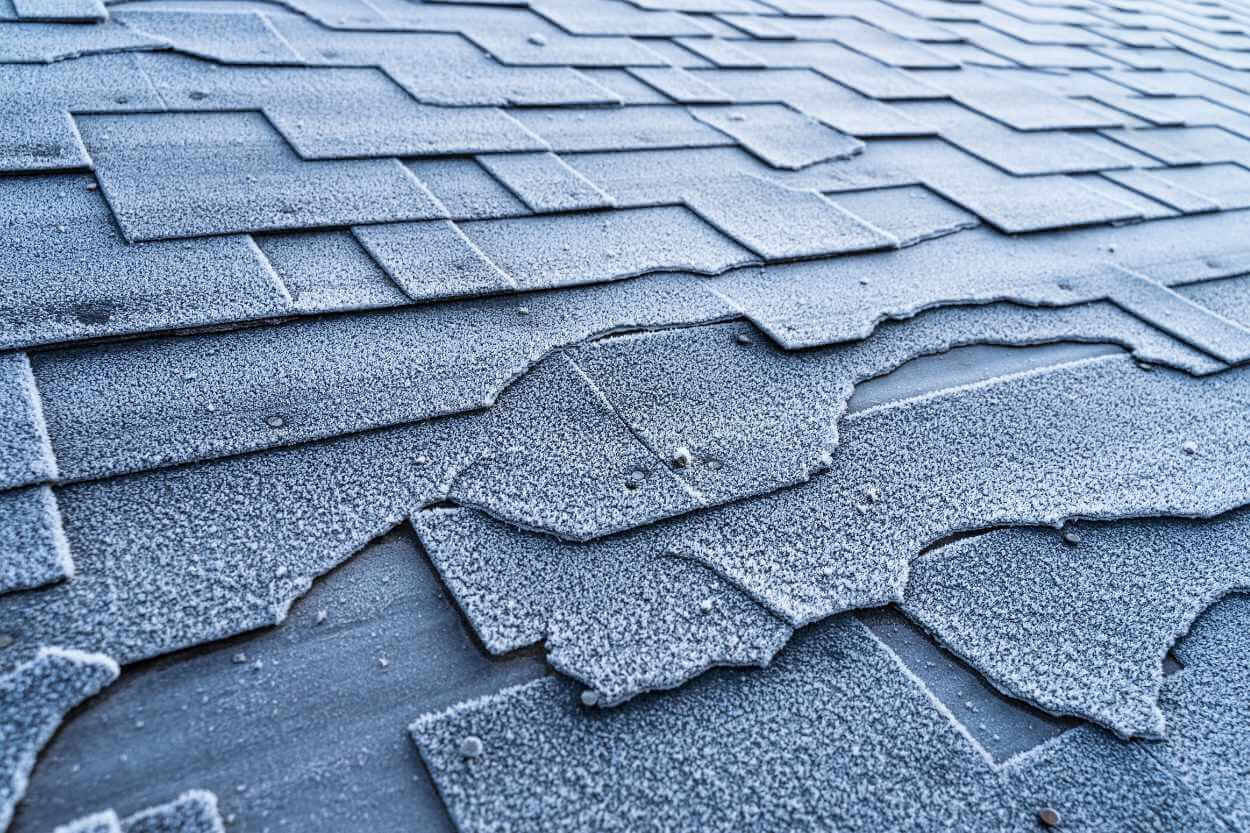 damage shingles with roofing contractor in Westlake, OH