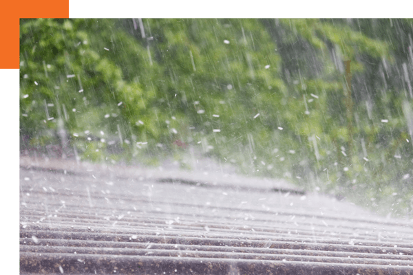 hail falling on roof