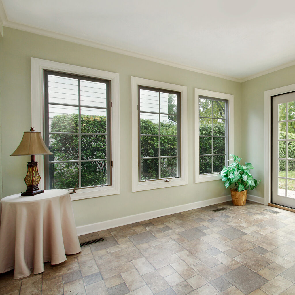 Inside view of residential windows.