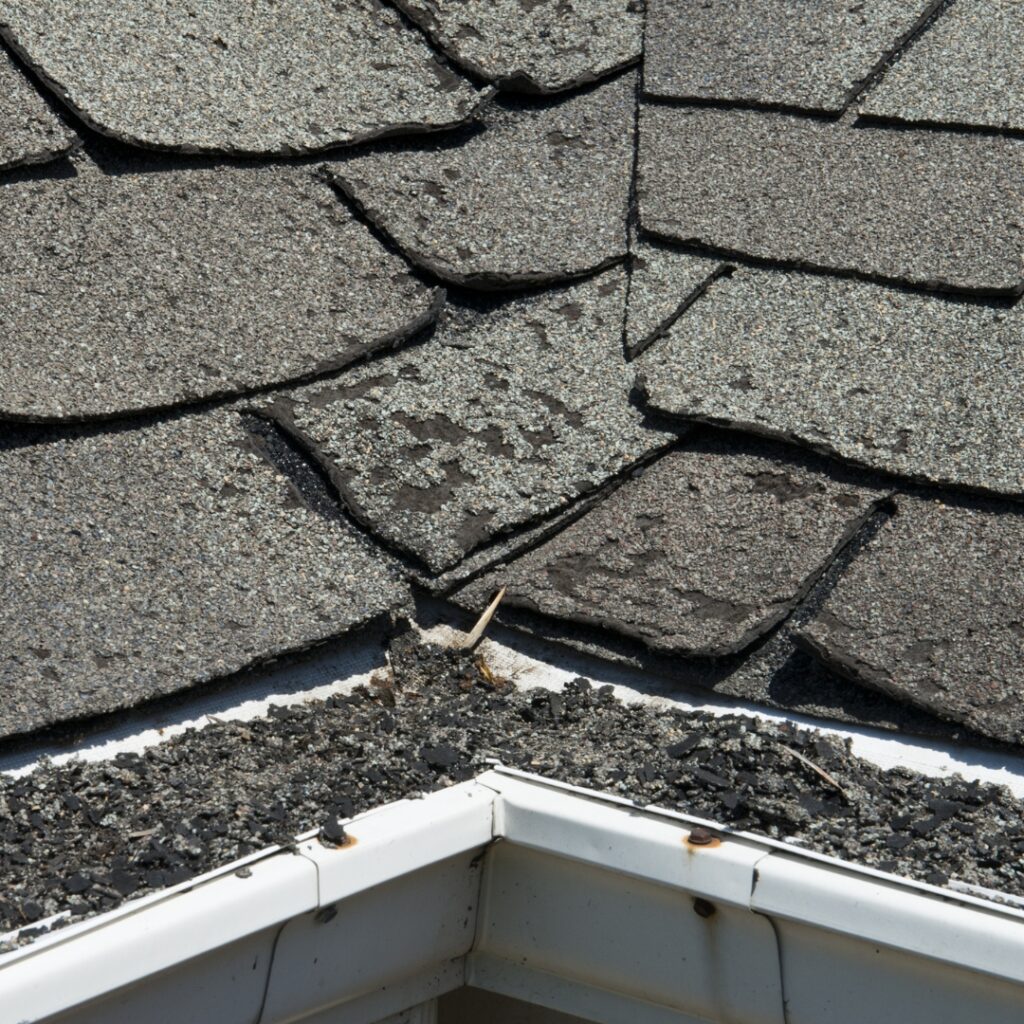 Damaged shingles