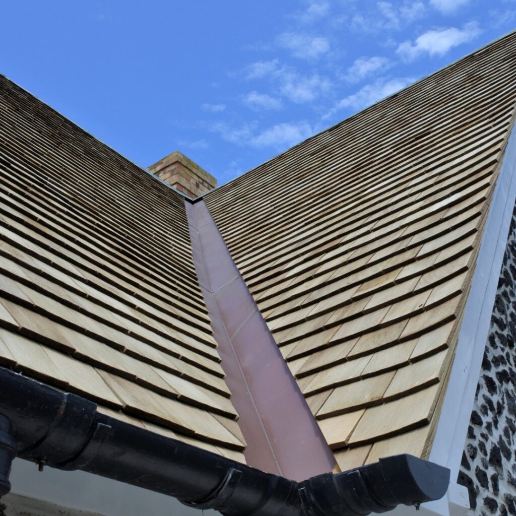 Aged wood roof