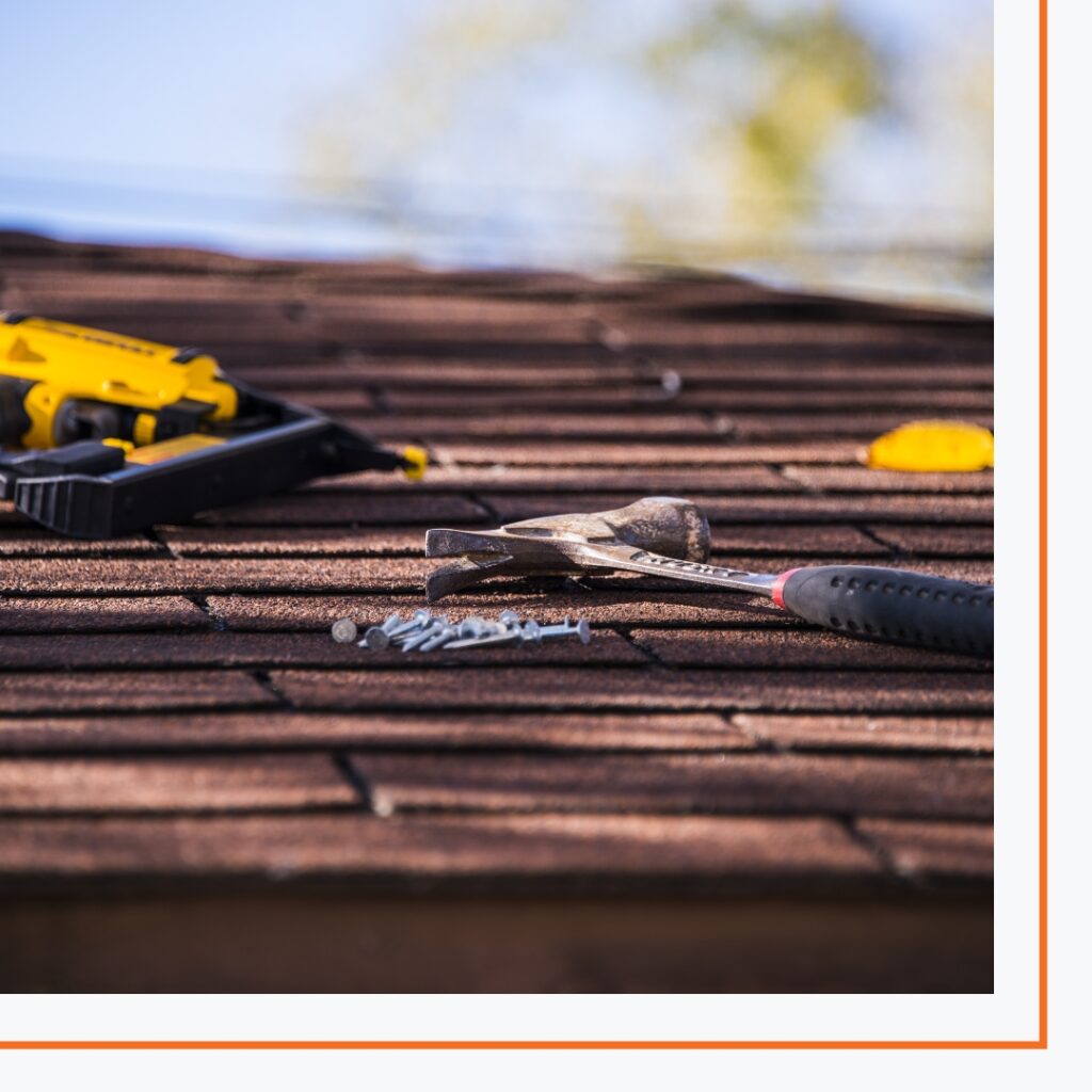 Tools resting on a roof