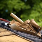 Tools resting on top of a roof