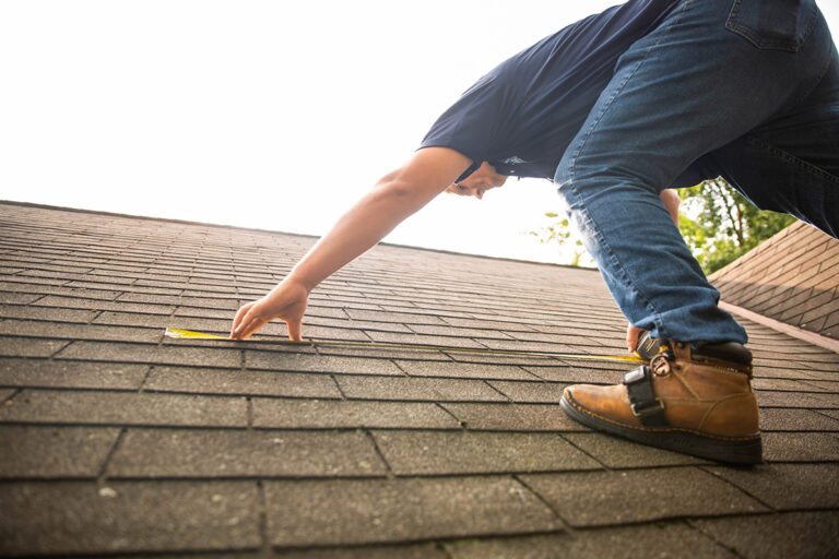 Roofing work being done on house