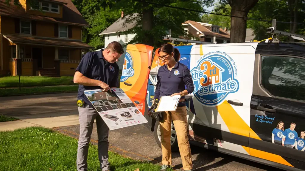 The Third Estimate owners giving a demo of Owens Corning products
