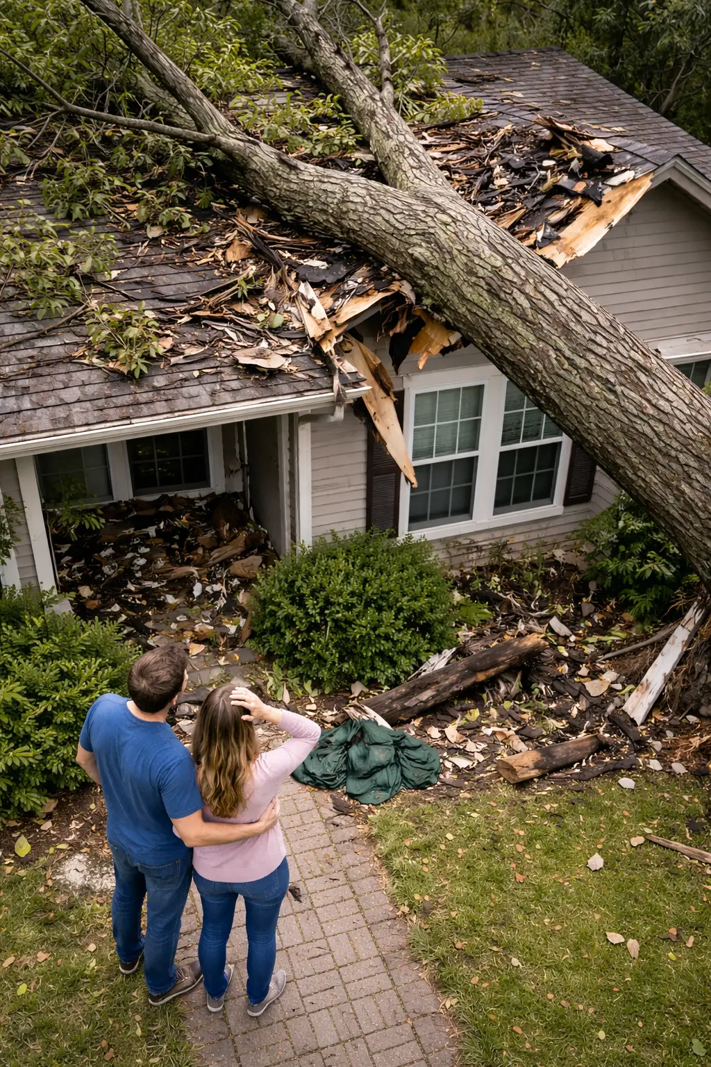 Tree on Roof in Solon Ohio